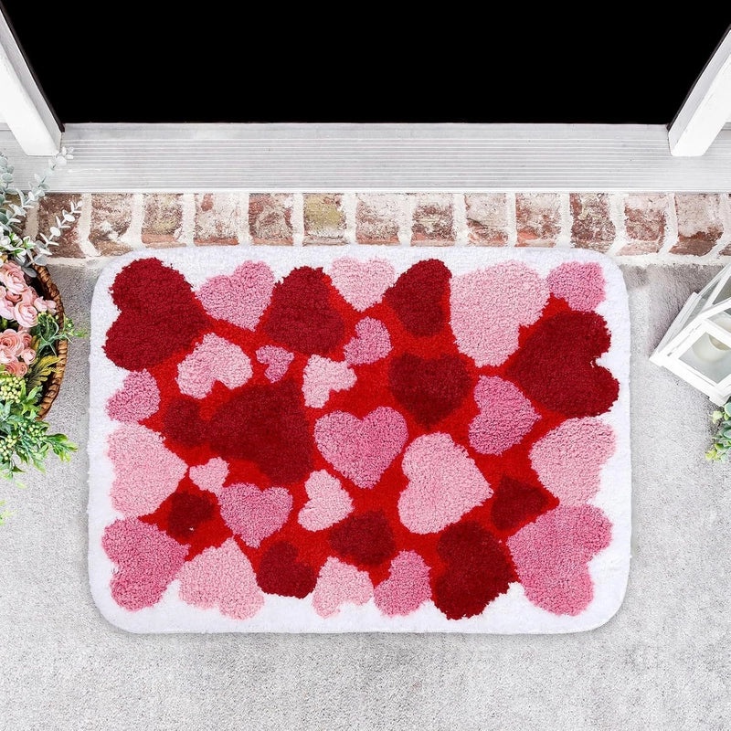 Valentine's Day Casual Elegant Letter Heart Shape Imitation Cashmere Polyester Bath Mat|Home & Bath Accessories