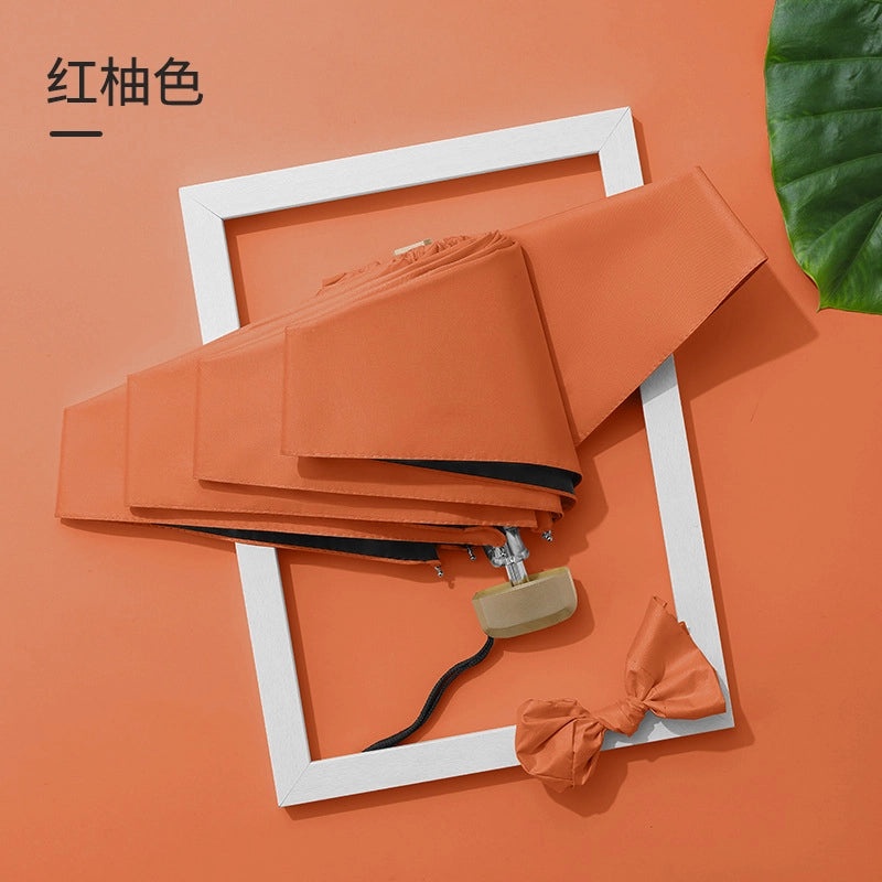 Ultra Lightweight Portable Mini Sun Umbrella with UV Protection, 6 Bones, Black Rubber Handle | Sun Protection Umbrellas