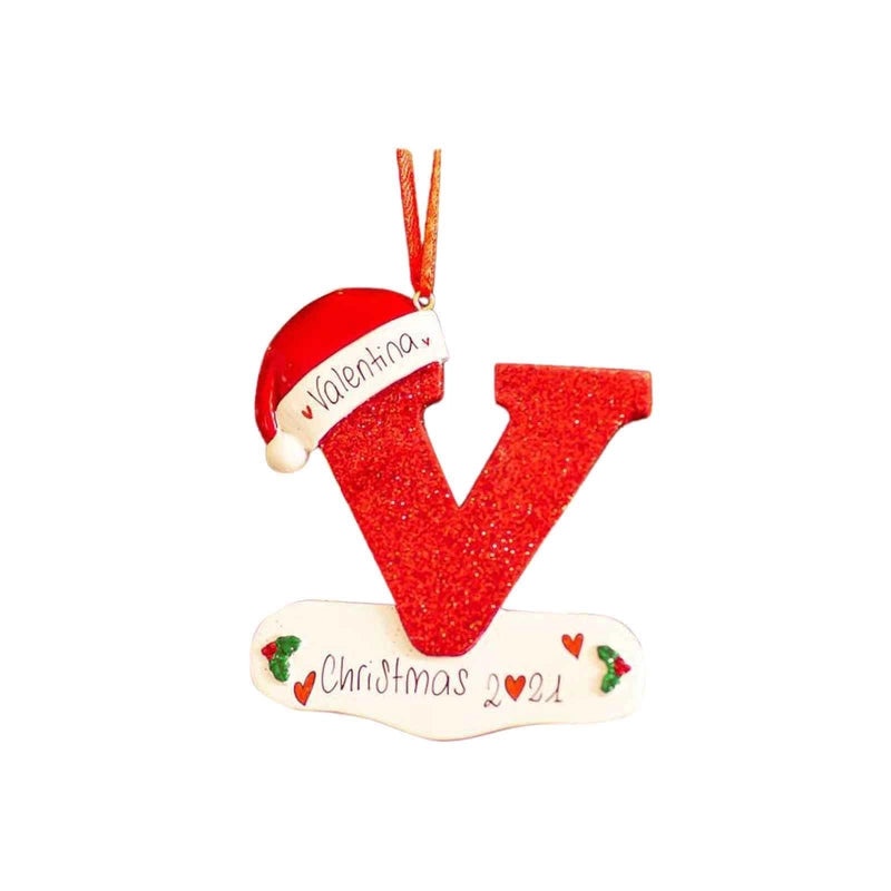 Alphabet Letter Car Pendant Christmas Tree Ornament Home Decoration Trendy Gift|汽车饰品