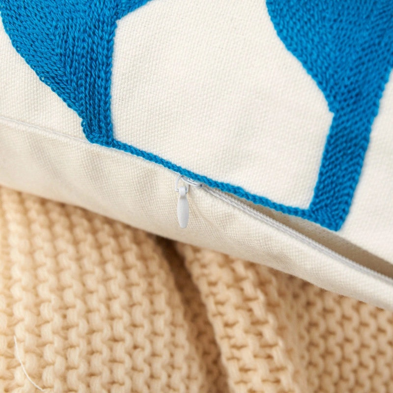 Minimalist Geometric Leaf Floral Cotton Throw Pillow | Home Decor Pillows