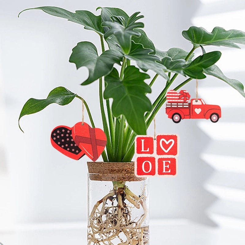 Elegant Romantic Heart Shape Letter Boxwood Hanging Ornament for Valentine’s Day | Home Decor Ornaments