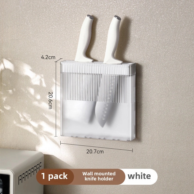 Wo Dou Kitchen Wall Mount Rack Set with Knife Holder, Chopsticks Cage, Pot Cover Storage Box | Kitchen Storage & Organization