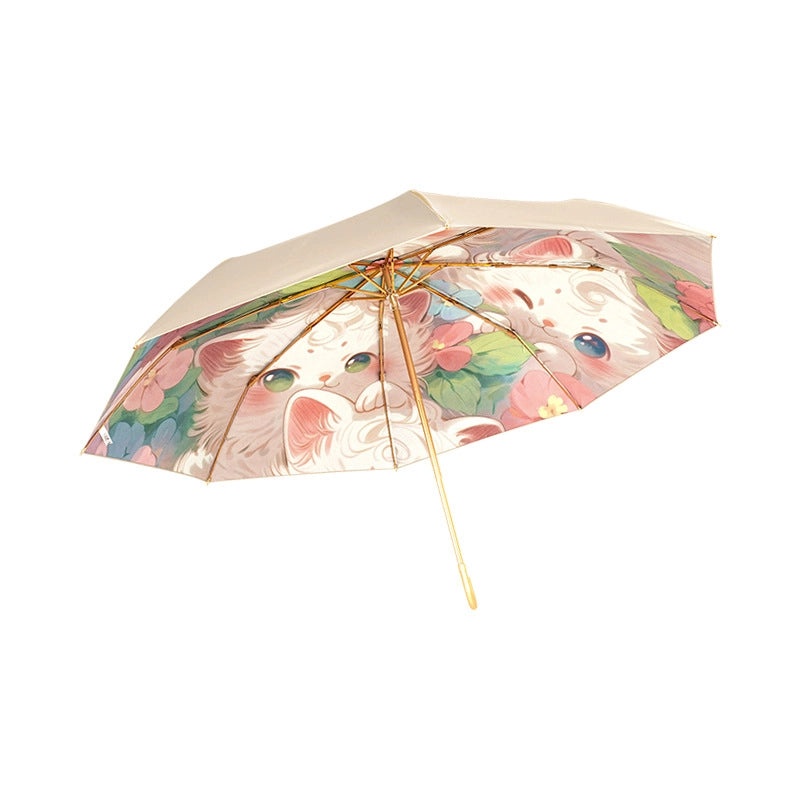 Advanced Folding Curved Handle UV Protection Sun and Rain Umbrella | Outdoor Accessories