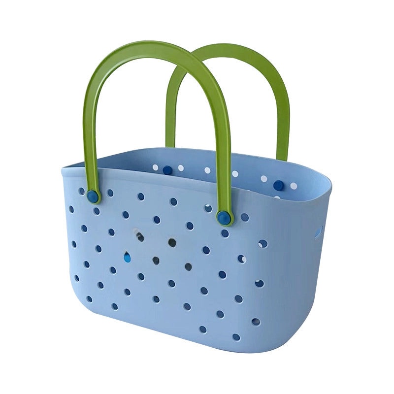 Dopamine Contrast Color Portable Bath Basket for Bathroom Storage and Vegetable Basket | Home Storage & Organization