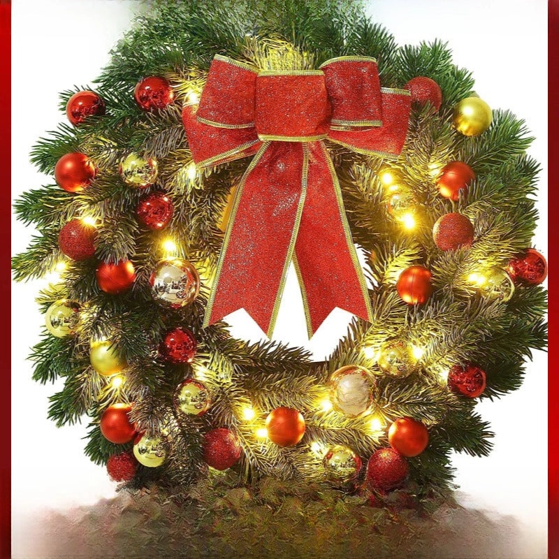 Christmas Wreath Door Hanging Ornament Christmas Window Decoration Holiday Pendant Xmas Decor Hot Sale|Home Decorations