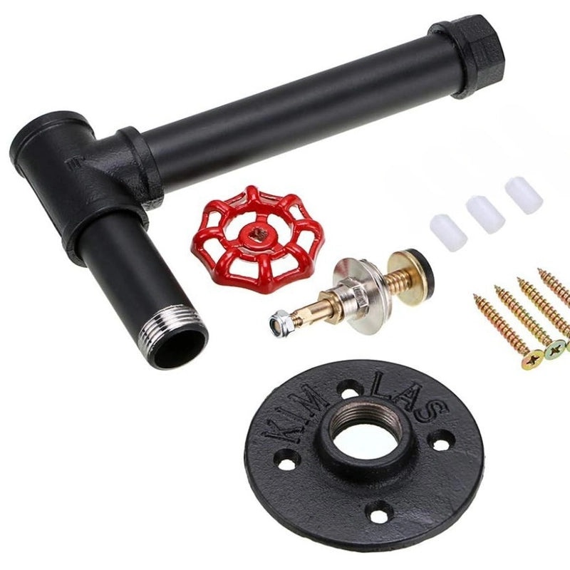 Vintage Industrial Iron Pipe Toilet Paper Holder with Valve for Bathroom Bedroom|Bathroom Accessories