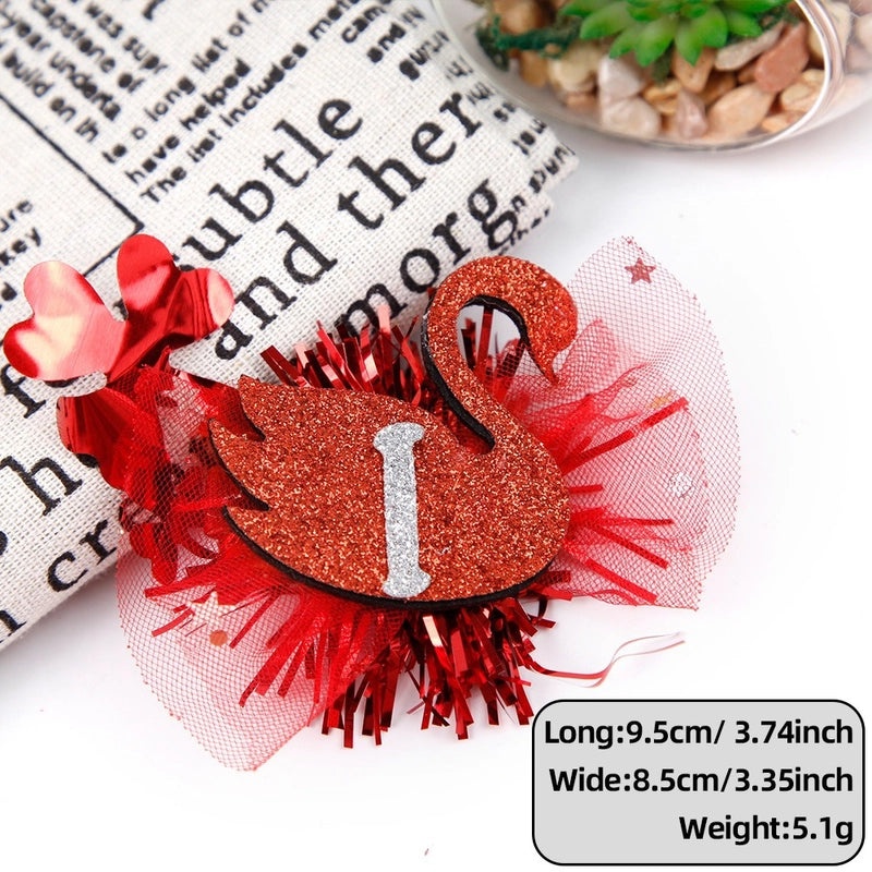Valentine's Day Rose Heart Hairpin Classic Letter Design Felt Cloth Party Accessory 1 Piece|Hair Accessories