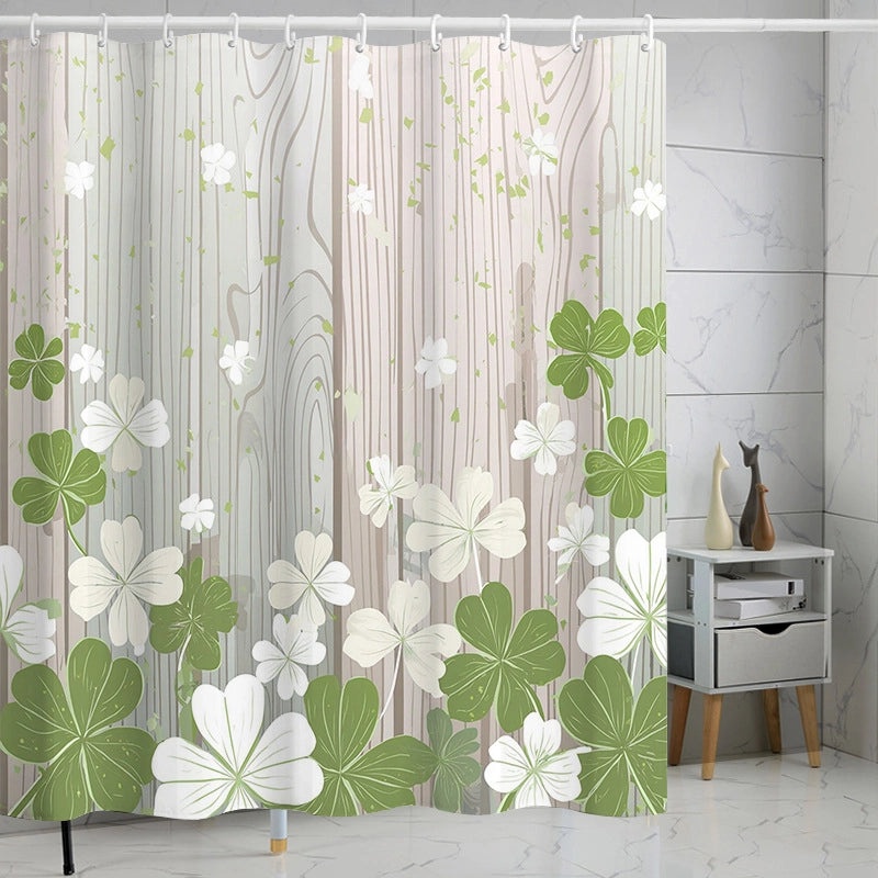 Waterproof Tropical Jungle Leaf Shower Curtain with Hooks 3D Printed Polyester for Bathroom|Shower Curtains & Accessories