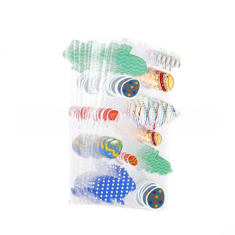 Easter Flat Bottom Packaging Bags with Rabbit Pattern, 4 Styles Combo for Easter Egg Gifts|Holiday Packaging