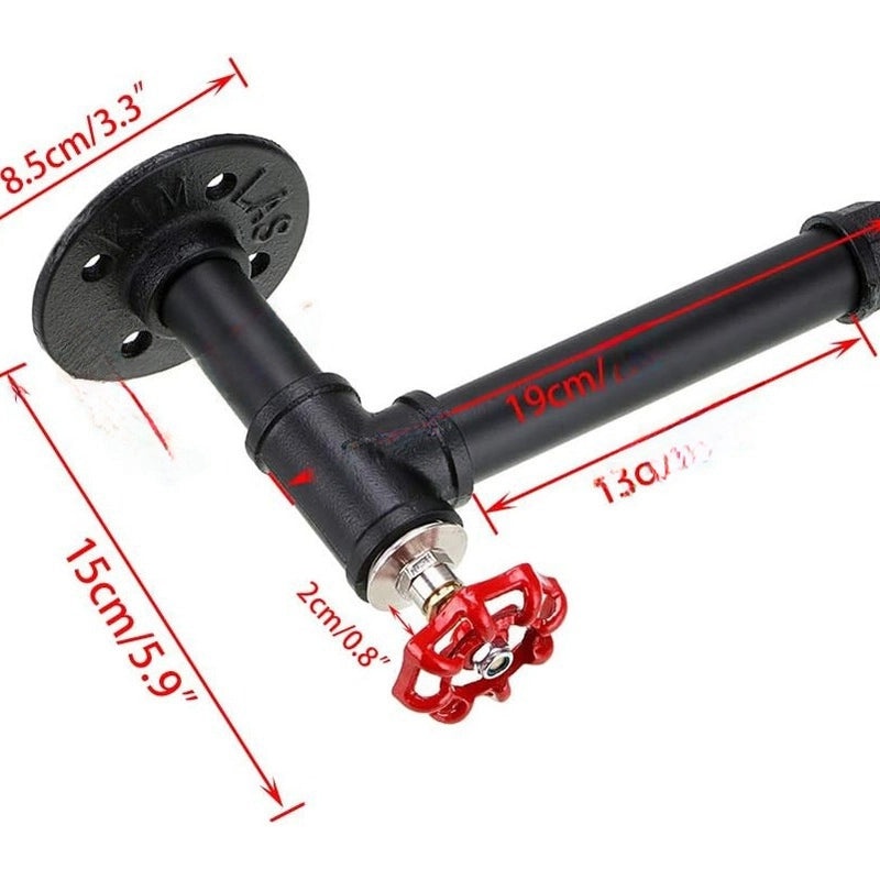 Vintage Industrial Iron Pipe Toilet Paper Holder with Valve for Bathroom Bedroom|Bathroom Accessories