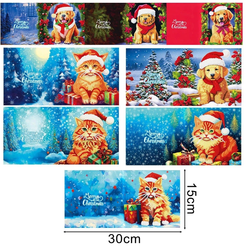 Christmas Diamond Painting DIY Greeting Card with Stickers and Hand Drill | Craft Supplies