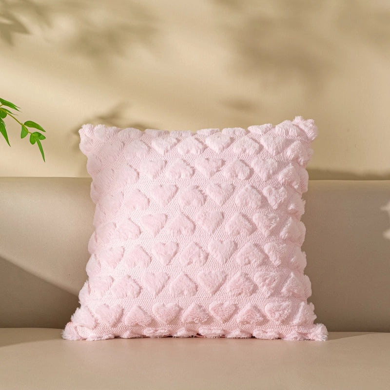 Elegant Heart Shaped Plush Pillow Covers for Sofa | Home Decor