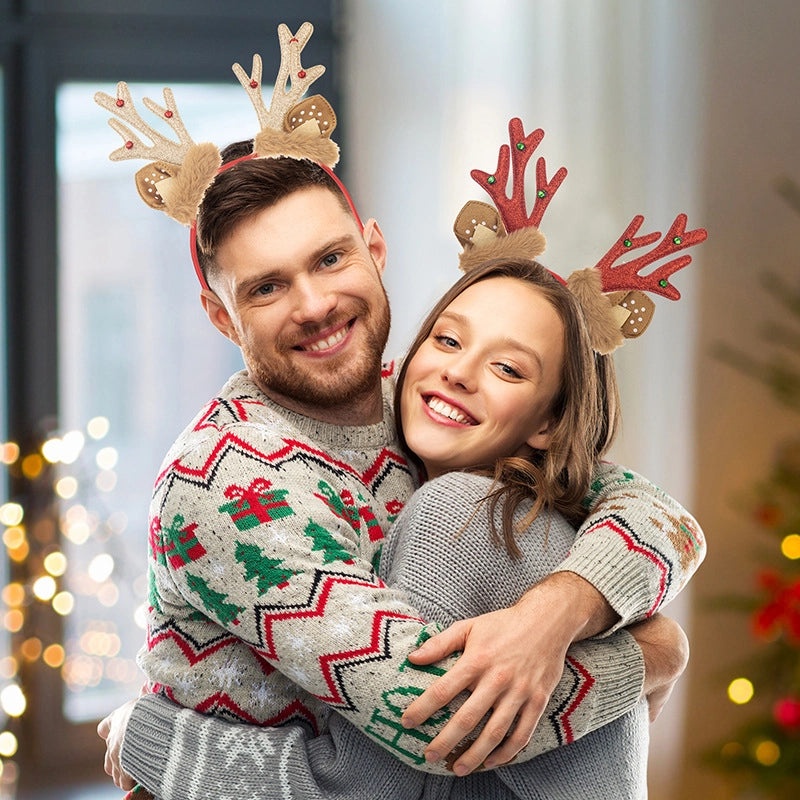 Festive Reindeer Antler Headband Cute Christmas Party Hair Accessory | Holiday Party Accessories