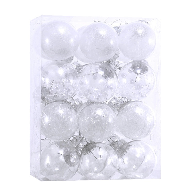 Set of 24 Transparent Plastic Christmas Balls 6cm & 8cm | Christmas Tree Decorations | Holiday Ornaments | Xmas Pendants | Festive Decor | Christ