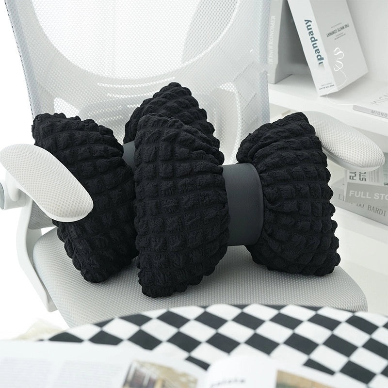 Cozy Solid Color Bow Knot Plush Throw Pillow for Couch and Sofa | Home Decor Cushion