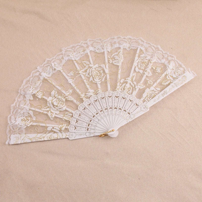 Transparent Lace Folding Fan for Dance and Home Decor | Home & Living Accessories