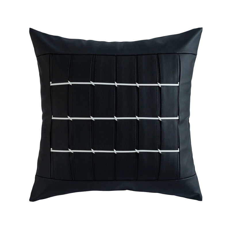 Geometric Pattern Solid Color PU Leather Pillow Covers for Couch Sofa Decor|Home Decor & Cushion Covers