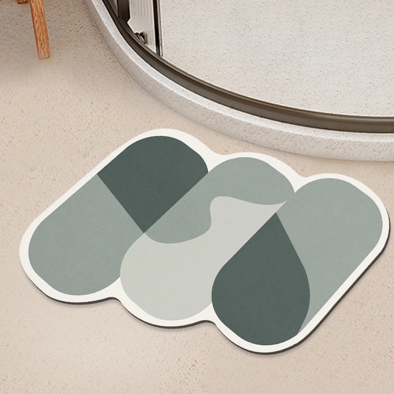 Geometric Diatom Mud Absorbent Bath Mat Non-Slip Soft Bathroom Rug|Bath Accessories