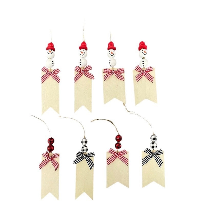 Nordic Christmas Snowman Bow Knot Wooden Hanging Ornament for Festival Party Decoration|Home Decor Ornaments