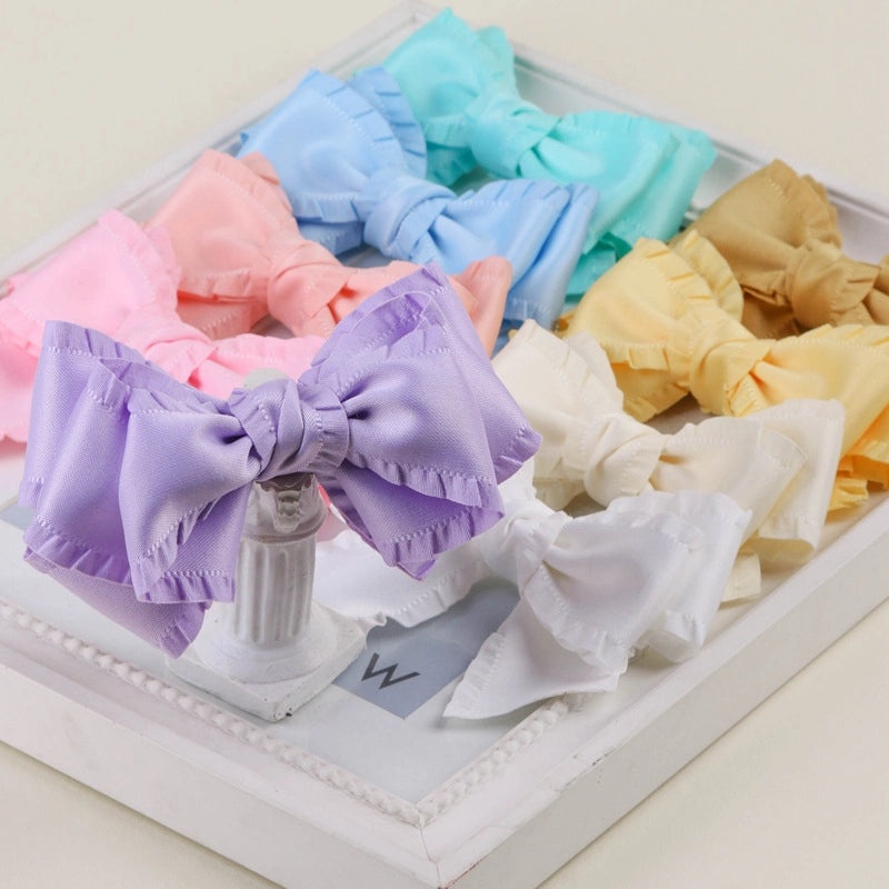 Thickened Ruffled Ribbon Bow Hair Clip High Density Wave Edge Skirt Decoration|Hair Accessories