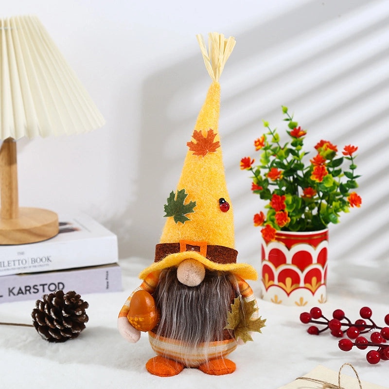 Adorable Handcrafted Autumn Elf Figurine Without Face | Seasonal Home Decor Ornaments