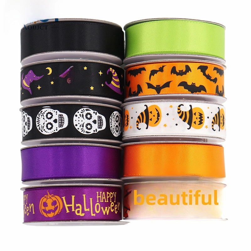 All Saints Halloween Ribbon Set for DIY Bow Decoration and Gift Packaging|Craft Supplies & Ribbon