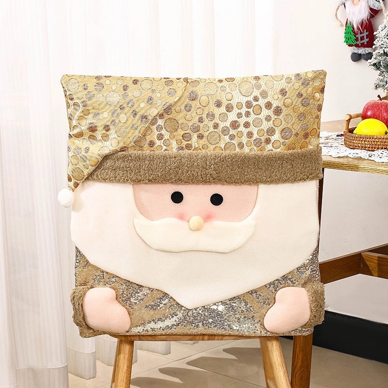 Christmas Santa Claus and Snowman Chair Cover for Home Holiday Decor|Home & Living Accessories