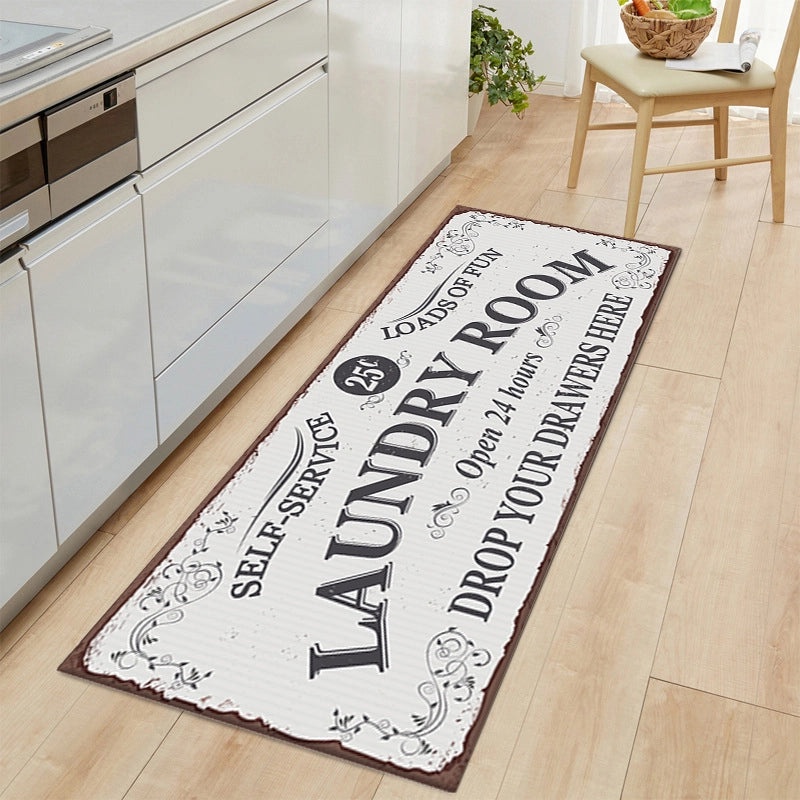 Casual Letter Print Polyester Bathroom Floor Mat Non-Slip Bath Rug | Home Decor & Bath Accessories