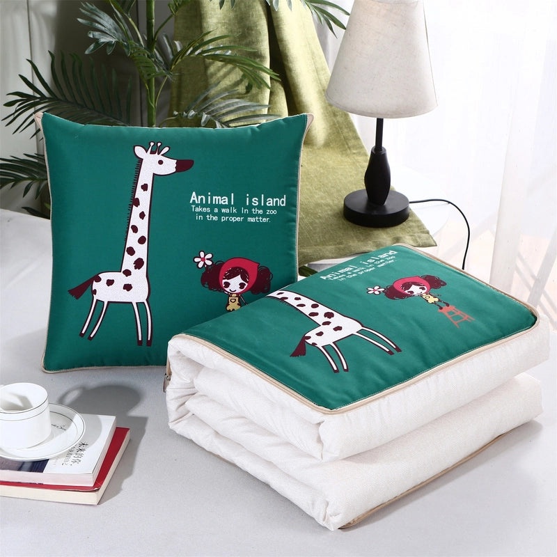 Custom Logo Pillow Quilt Dual-use Car Cushion & Sleeping Blanket Four-season Thin Blanket Gift Printing|汽车配件