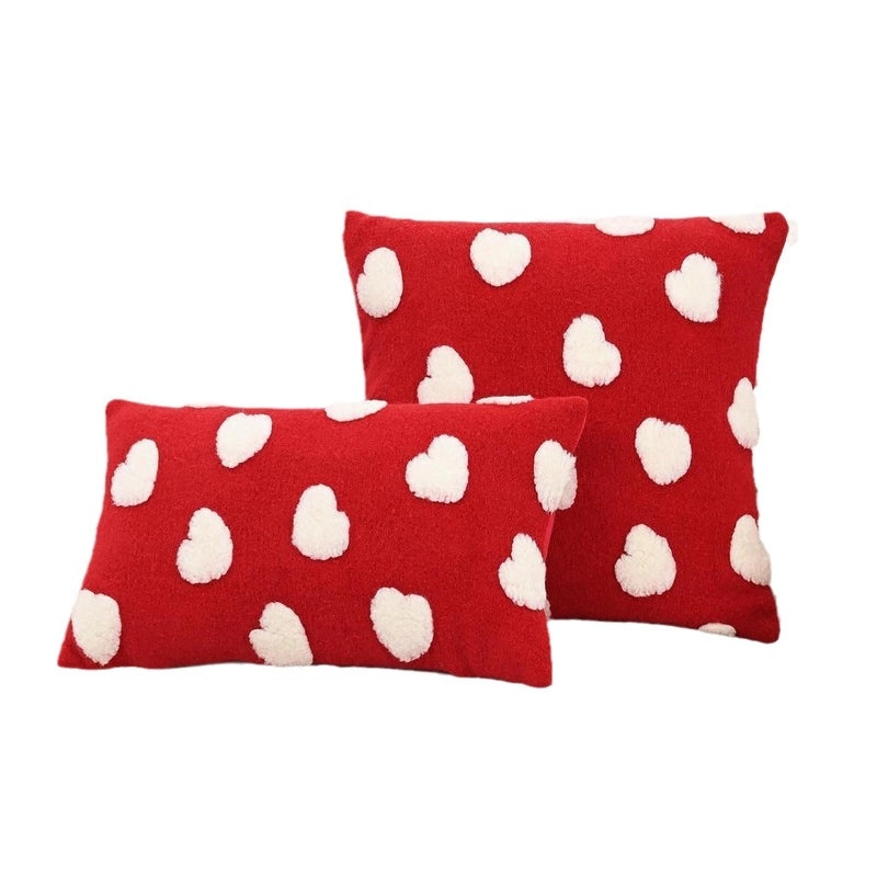 Nordic Heart-Shaped Polyester Cotton Throw Pillow Cover for Couch & Sofa Decor | Home Decor & Pillows