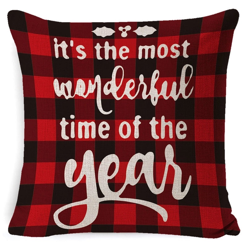 European Style Linen Christmas Pillow Cover for Sofa Cushion Cozy Home Decor|Home Decor & Accessories