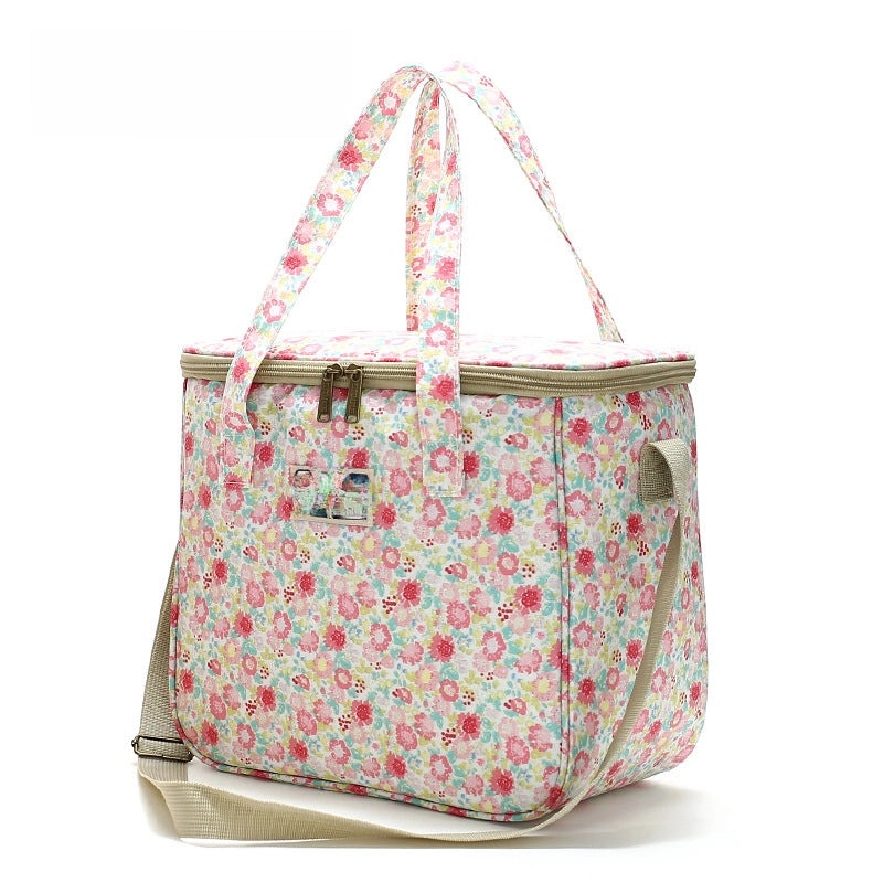 Sanneng Floral Insulated Lunch Bag Large Capacity Portable Aluminum Foil Cooler Bag for Students Outdoor Picnic|Lunch Bags & Coolers