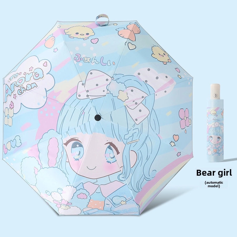 Kids Automatic Folding Umbrella with Anti-Rebound, Vinyl Material and Reflective Strip | Children's Umbrellas