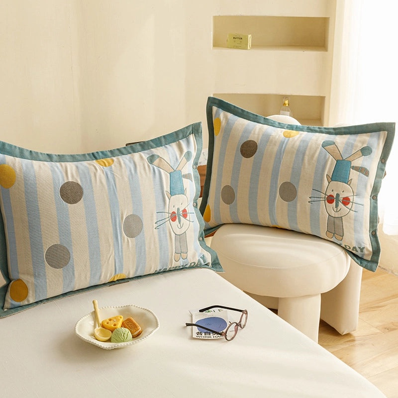 Adorable Animal Print Letter Lattice Cotton Pillow Covers for Couch & Sofa Decor | Home Decor Cushions