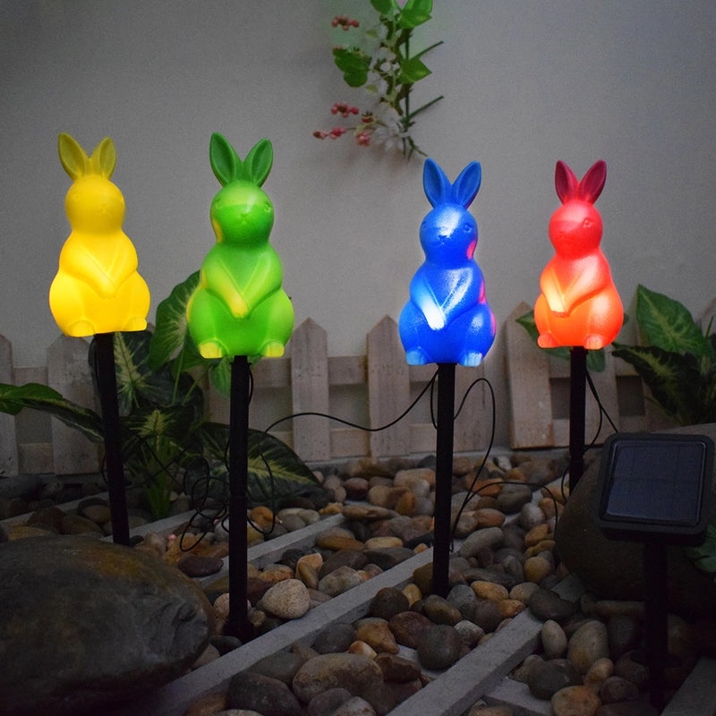 Solar Powered Easter Egg Outdoor Garden Light Waterproof Yard Decoration Night Ground Plug|Garden Lighting
