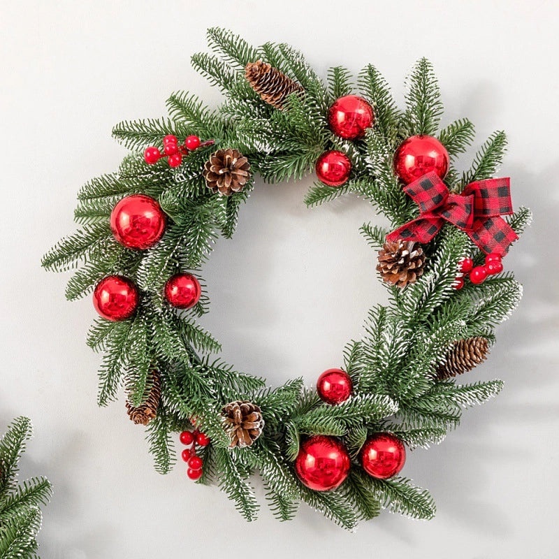 Meiyu Christmas Tree PE Snow Garland Red Hawthorn Fruit Door Window Hanging Decoration|Holiday Home Decor