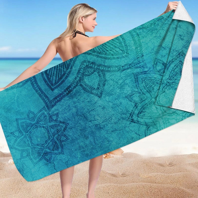 Geometric Patterned Superfine Fiber Beach Towel for Casual Outdoor Use|Beach Towels & Accessories