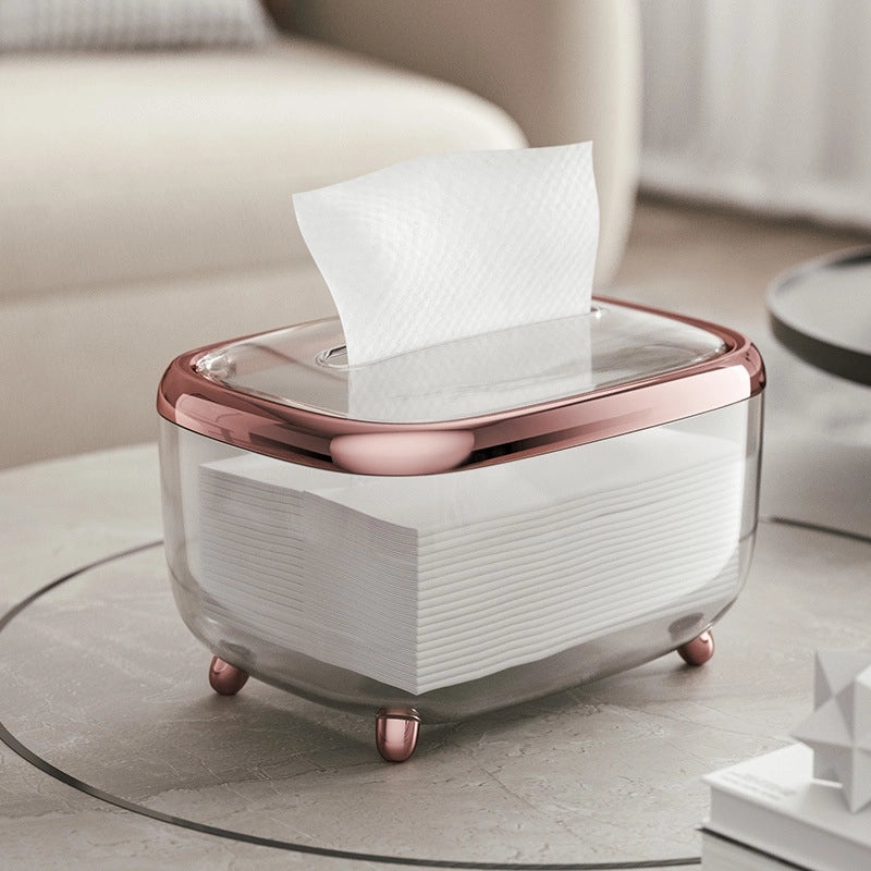Modern Transparent Tissue Box Napkin Holder High-end Minimalist Living Room Storage | Home Decor Storage Organizers