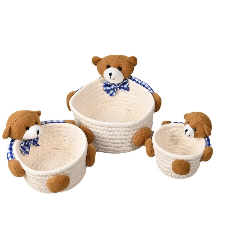 Adorable Animal Design Cotton Rope Storage Basket for Home Organization|Home Storage & Organization