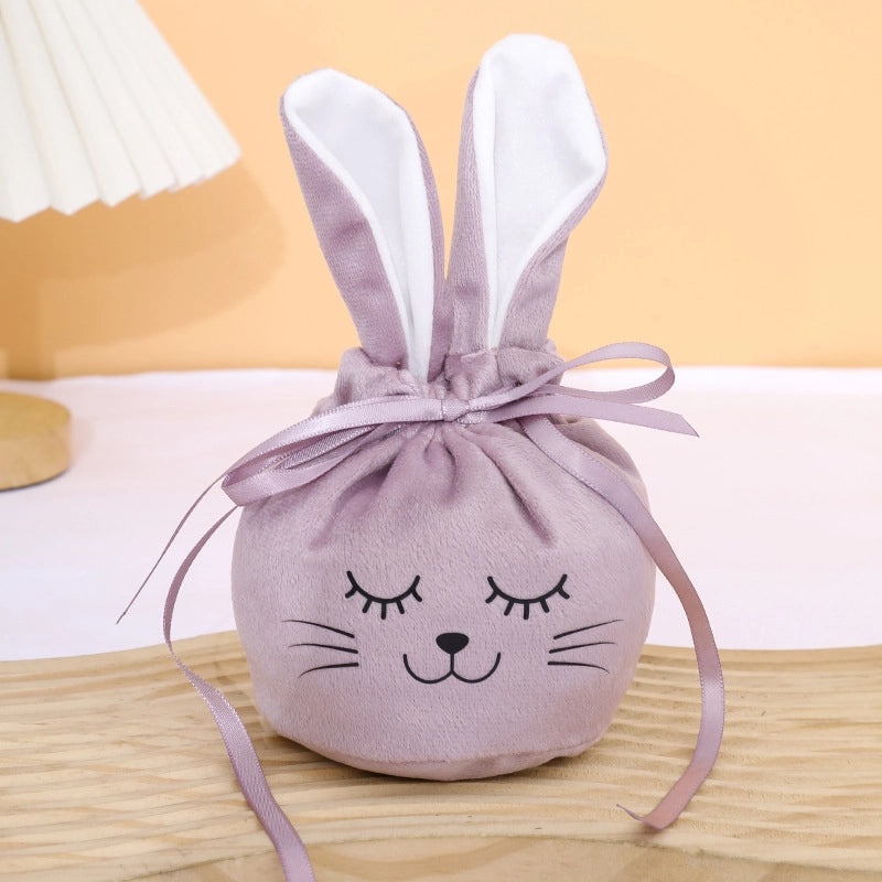 Easter Bunny Candy Bags with Smiling Rabbit Iron-On Transfer | Holiday Gifts & Office Festive Supplies
