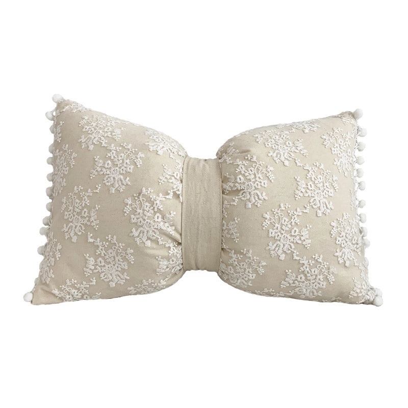 Korean Style Floral Cotton Linen Blend Throw Pillow Cover | Home Decor Pillows