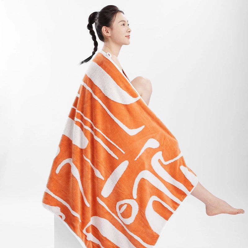 Coral Fleece Large Bath Towel Antibacterial Soft Breathable Highly Absorbent Less Lint Than Cotton Gift Included|Home & Bath Textiles