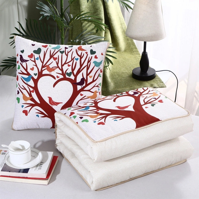 Custom Logo Pillow Quilt Dual-use Car Cushion & Sleeping Blanket Four-season Thin Blanket Gift Printing|汽车配件