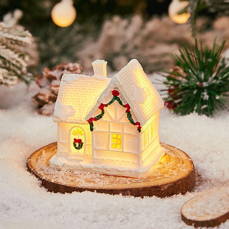 Christmas Mini Ornaments Luminous Holiday Decorations Christmas Eve Micro Landscape Desktop Window Gift Ideas|Home Decor & Holiday Accessories