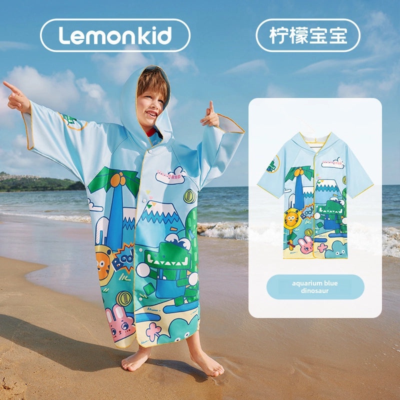 Baby Hooded Lemon Bath Towel Quick-Dry Cartoon Cloak Soft Kids Bathrobe | Baby & Kids Bath Towels