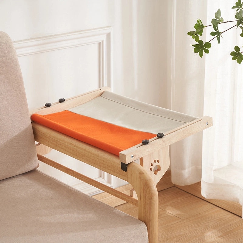 Cat Hanging Bed for Window Balcony Solid Wood Cat Nest Hammock Bedside Strong Load 40kg | Pet Supplies Cats Beds