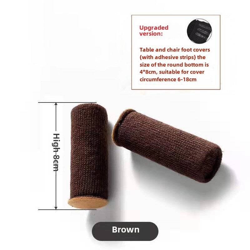 Knitted Silicone Wool Chair Foot Cover Thickened Non-slip Wear-resistant Floor Protector Felt Pad|Home Decor & Furniture Accessories