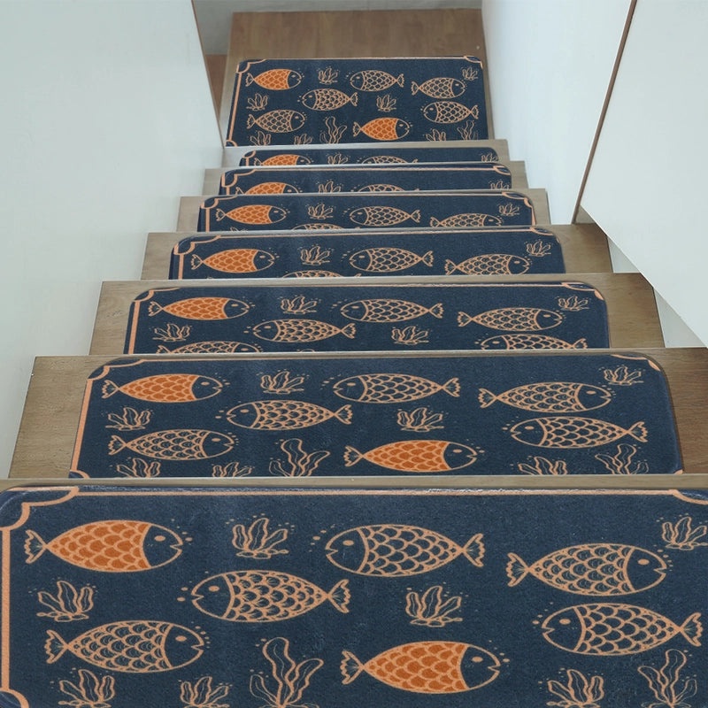 Velvet Fish Loop Bath Mat with Casual Color Block Design|Home & Living Bath Rugs