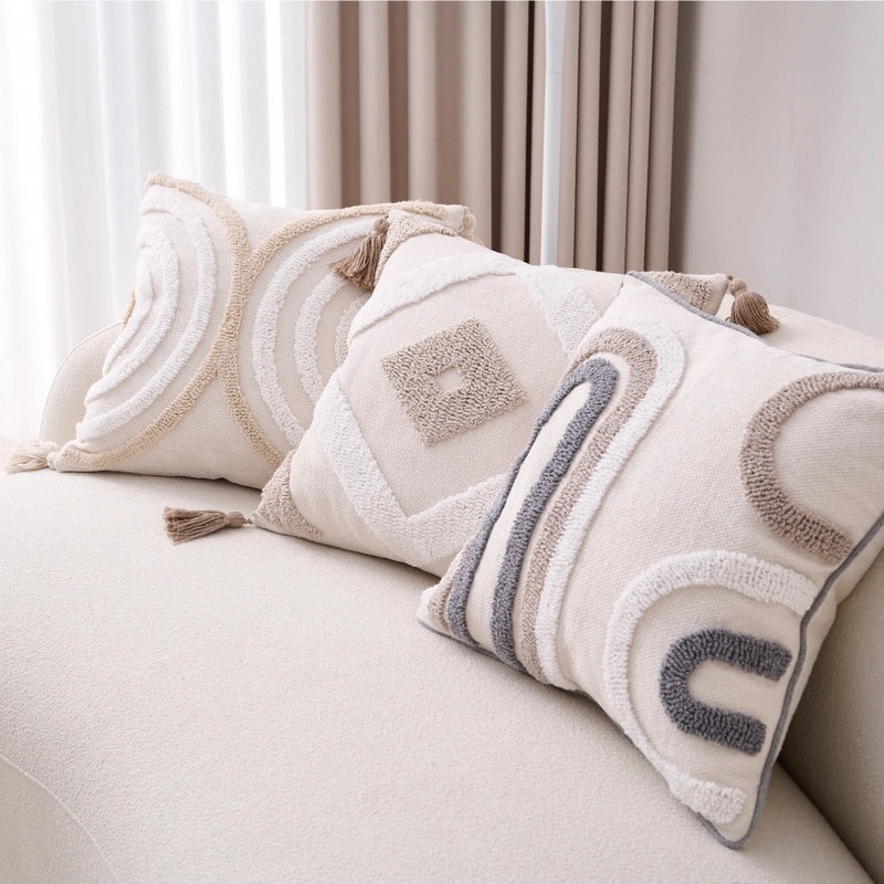 Geometric Stripe Cotton Linen Pillow Covers for Couch Sofa Decor | Home Decor & Pillow Covers