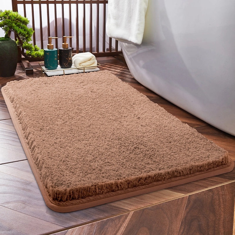 Solid Color Non-Slip Bathroom Door Mat Thickened Absorbent Fiber Floor Mat|Home & Living Bath Accessories